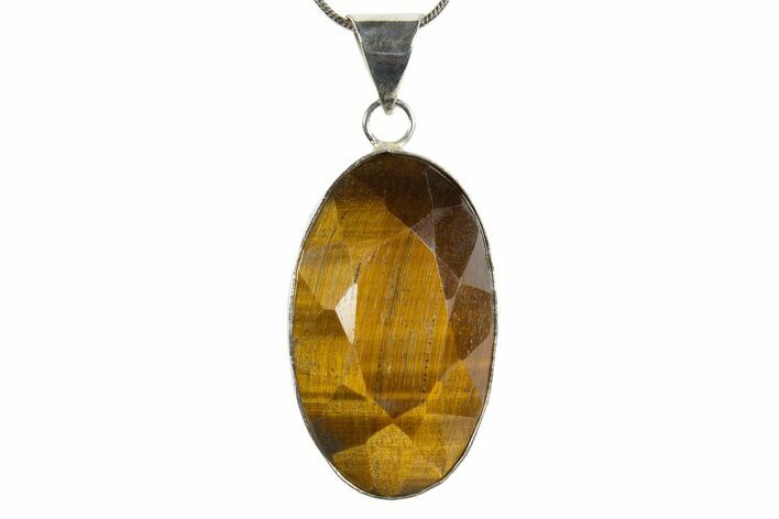 Faceted Tiger's Eye Pendant (Necklace) #345337